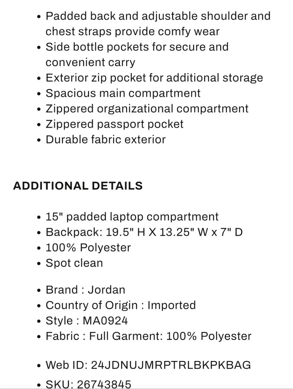 Jordan Air Patrol 29L Backpack- Light Orewood Brown